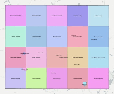 Murray County MN townships and subdivisions map