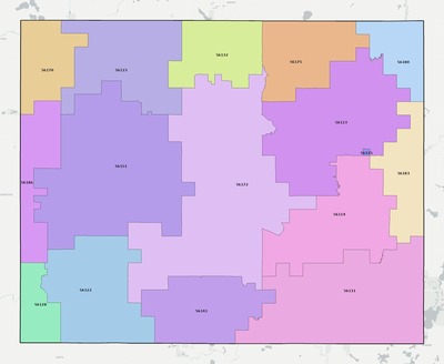Murray County MN ZIP code boundaries map