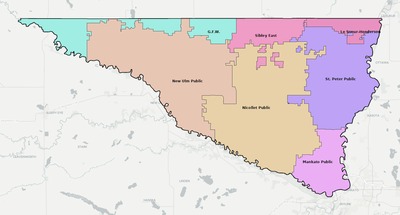Nicollet County MN school district boundaries map