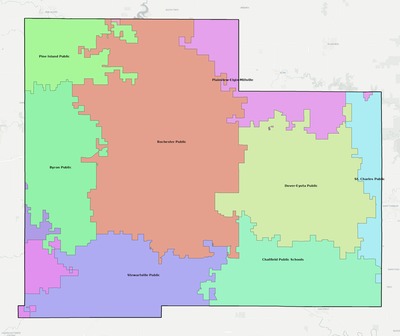 Olmsted County MN school district boundaries map