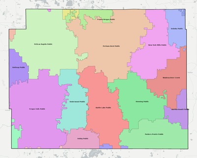 Otter Tail County MN school district boundaries map