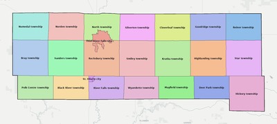 Pennington County MN townships and subdivisions map