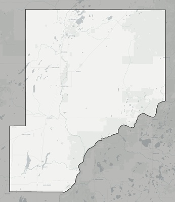 Pine County MN county basemap context
