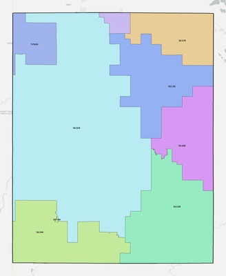 Pipestone County MN ZIP code boundaries map