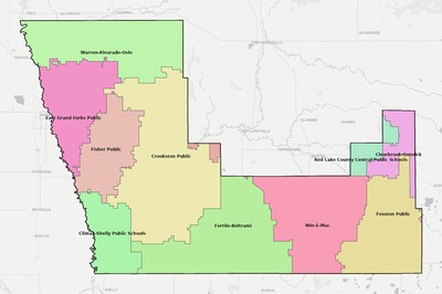 Polk County MN school district boundaries map
