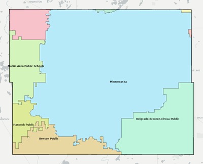 Pope County MN school district boundaries map