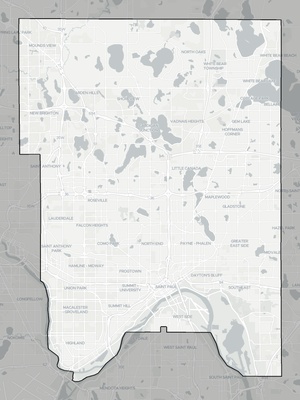 Ramsey County MN county basemap context