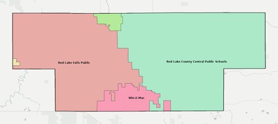 Red Lake County MN school district boundaries map
