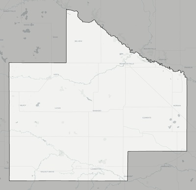 Redwood County MN county basemap context