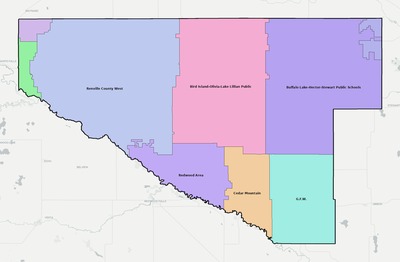 Renville County MN school district boundaries map
