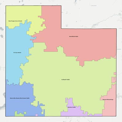 Rice County MN school district boundaries map