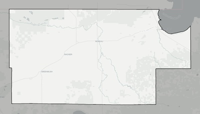 Roseau County MN county basemap context