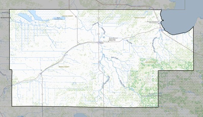 Roseau County MN USGS topo map