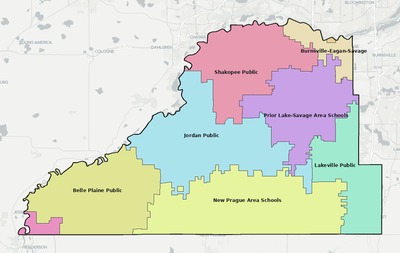Scott County MN school district boundaries map