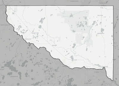Sherburne County MN county basemap context