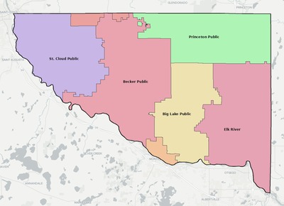 Sherburne County MN school district boundaries map
