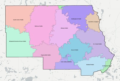 Stearns County MN school district boundaries map