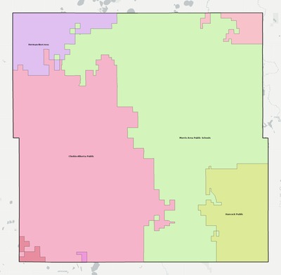 Stevens County MN school district boundaries map