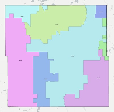 Stevens County MN ZIP code boundaries map