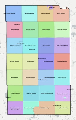 Todd County MN townships and subdivisions map