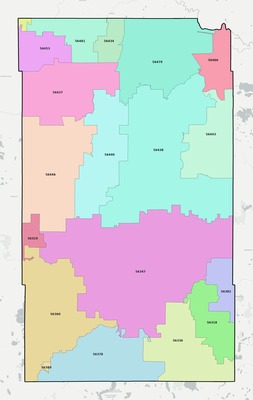 Todd County MN ZIP code boundaries map