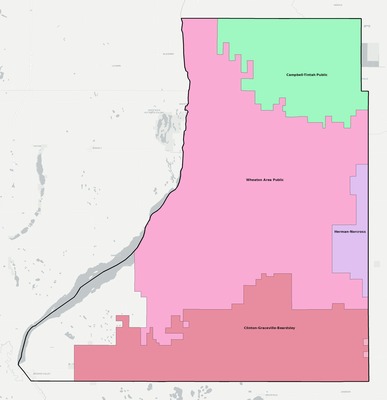 Traverse County MN school district boundaries map