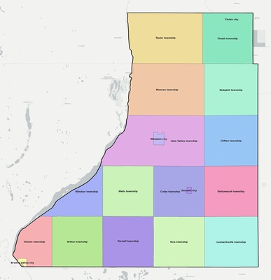 Traverse County MN townships and subdivisions map