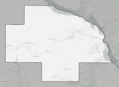 Wabasha County MN county basemap context