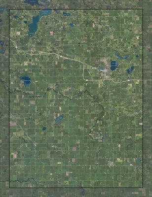 Waseca County MN USGS imagery and topo map