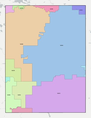 Waseca County MN ZIP code boundaries map