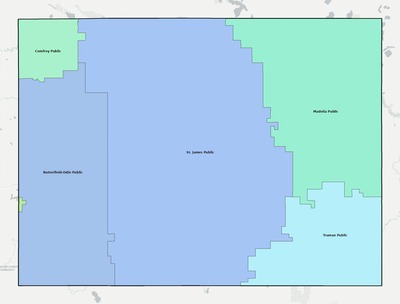 Watonwan County MN school district boundaries map
