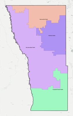 Wilkin County MN school district boundaries map