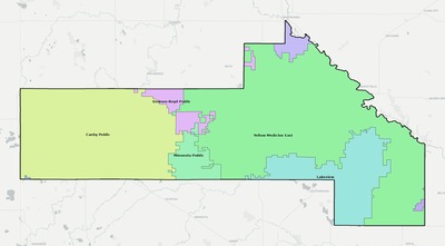 Yellow Medicine County MN school district boundaries map