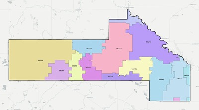 Yellow Medicine County MN ZIP code boundaries map