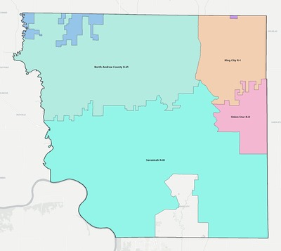 Andrew County MO school district boundaries map