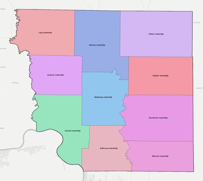 Andrew County MO townships and subdivisions map