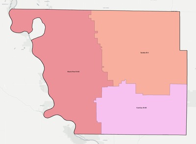 Atchison County MO school district boundaries map