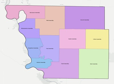 Atchison County MO townships and subdivisions map