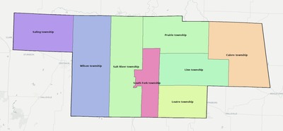 Audrain County MO townships and subdivisions map