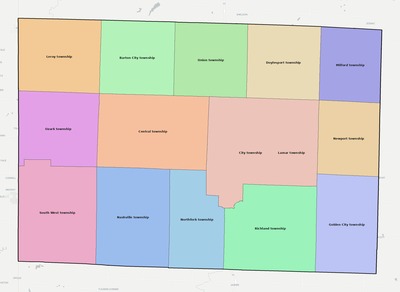 Barton County MO townships and subdivisions map