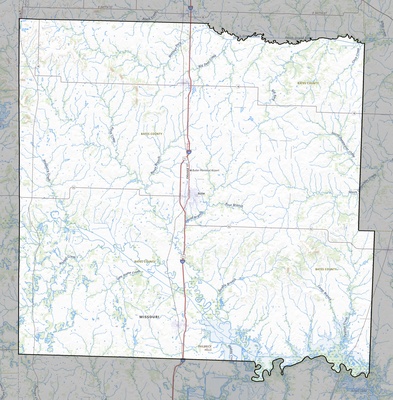 Bates County MO USGS topo map