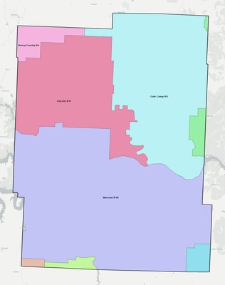 Benton County MO school district boundaries map