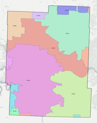 Benton County MO ZIP code boundaries map