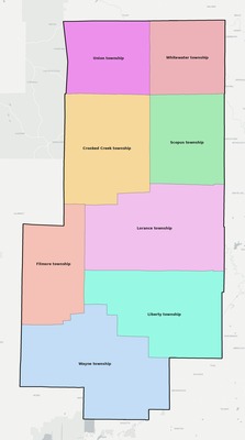 Bollinger County MO townships and subdivisions map