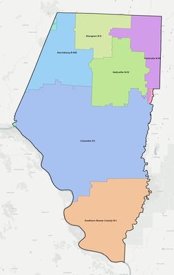 Boone County MO school district boundaries map