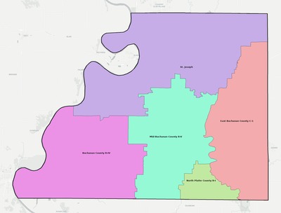 Buchanan County MO school district boundaries map
