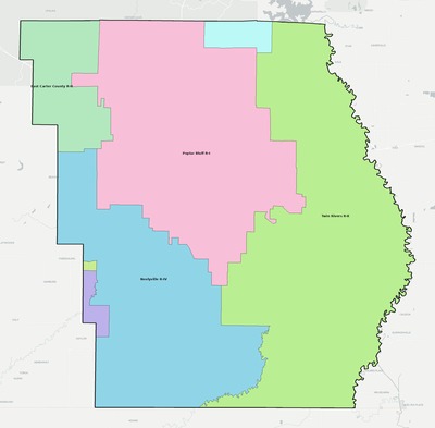 Butler County MO school district boundaries map
