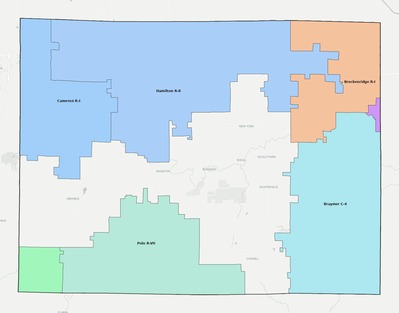 Caldwell County MO school district boundaries map