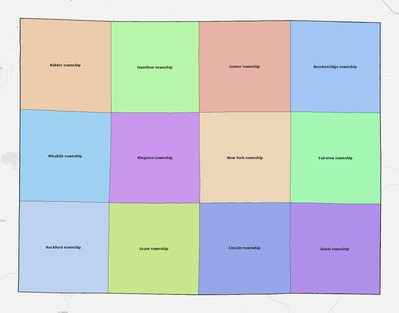 Caldwell County MO townships and subdivisions map