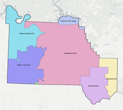 Camden County MO school district boundaries map